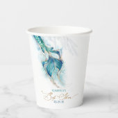 Onder het Zee Mermaid Themd Baby shower Papieren Bekers (Achterkant)