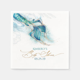 Onder het Zee Mermaid Themd Baby shower Servet