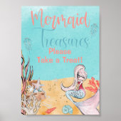 Onder het Zee Mermaid Treasure Favor Sign Poster (Voorkant)