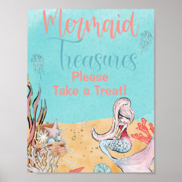 Onder het Zee Mermaid Treasure Favor Sign Poster