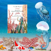 Onder het Zee Mermaid Tropical Coral Reef Birthday Kaart