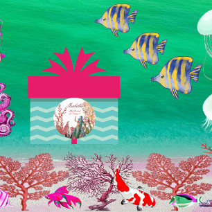 Onder het Zee Mermaid Tropical Coral Reef Birthday Ronde Sticker