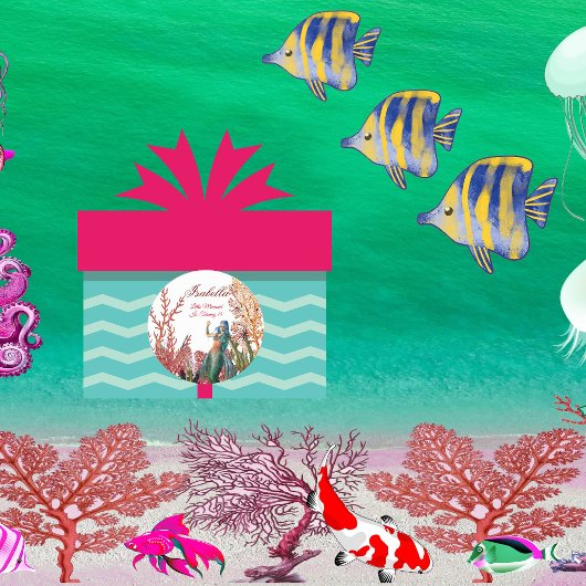 Onder het Zee Mermaid Tropical Coral Reef Birthday Ronde Sticker