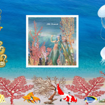 Onder het Zee Mermaid Tropical Coral Reef Birthday