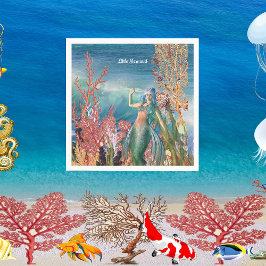 Onder het Zee Mermaid Tropical Coral Reef Birthday Servet