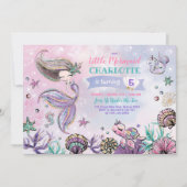 Onder het Zee Mermaid Turtle Narwhal Birthday Kaart (Voorkant)