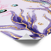 Onder het Zee Mermaid & Turtle Nursery Baby Girl Perfect Poster (Hoek)