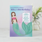 Onder-het-Zee Mermaid verjaardagsfeestje Kaart (Staand voorkant)