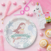 Onder het Zee Mermaid White Birthday Papieren Bordje (Feest)