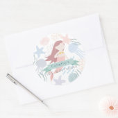 Onder het Zee Mermaid White Birthday Ronde Sticker (Envelop)