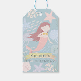 Onder het Zee Mermaid Zee Green Birthday Gift Labe Cadeaulabel