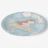 Onder het Zee Mermaid Zee Green Birthday Papieren Bordje (Gekanteld)