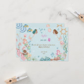 Onder het zee Mermaids kinder blijdschap Kaart (Voorkant / Achterkant in situ)