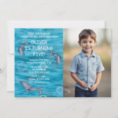 Onder het Zee met dolfijnen verjaardagsfeestje Kaart (Voorkant)