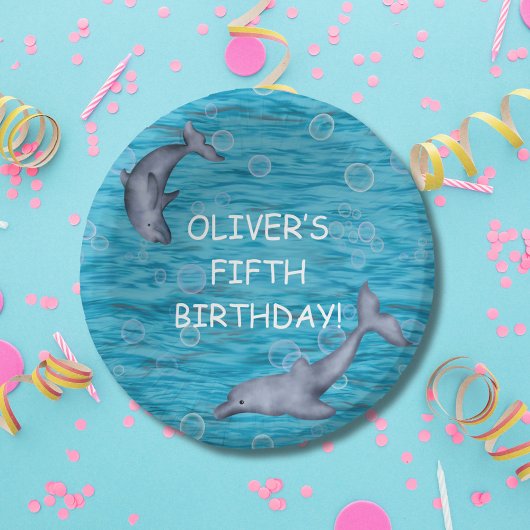 Onder het Zee met dolfijnen verjaardagsfeestje Papieren Kommen