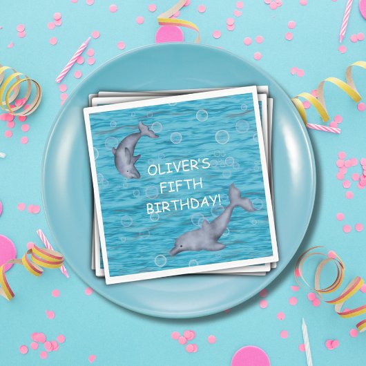 Onder het Zee met dolfijnen verjaardagsfeestje Servet