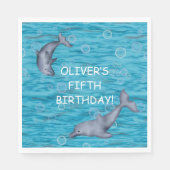 Onder het Zee met dolfijnen verjaardagsfeestje Servet (Voorkant)