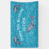 Onder het Zee met dolfijnen verjaardagsfeestje Spandoek (Verticaal)
