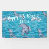 Onder het Zee met dolfijnen verjaardagsfeestje Spandoek (Horizontaal)