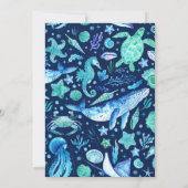 Onder het Zee met walvissen, kwallen, Zee paarden Kaart (Achterkant)