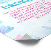 Onder het zee Mijn Water brak Baby shower Spel tek Poster (Hoek)