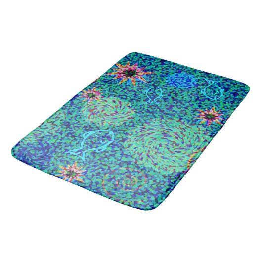 Onder het Zee Mosaic Fish Stars Bath Mat (Gekanteld)