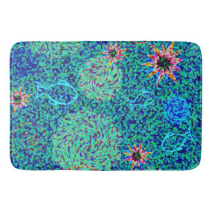 Onder het Zee Mosaic Fish Stars Bath Mat
