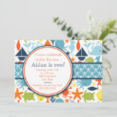 Onder het Zee, Nautical Birthday Kaart (Staand voorkant)