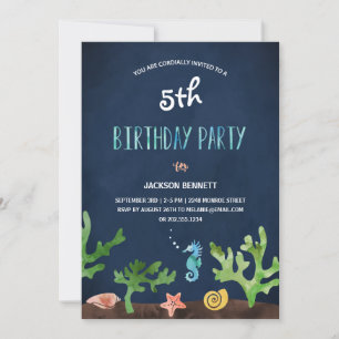 Onder het Zee Nautical Kids Birthday Party Kaart
