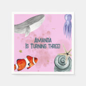 Onder het Zee Nautical Kids Verjaardagsfeestje Roz Servet (Voorkant)