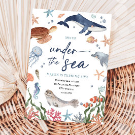 Onder het Zee Nautical Ocean Animals Boy Birthday Kaart