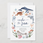 Onder het Zee Nautical Ocean Animals Boy Birthday Kaart (Voorkant)