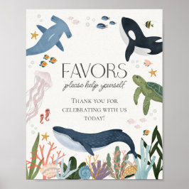 Onder het Zee Nautical Ocean Favors Sign Poster