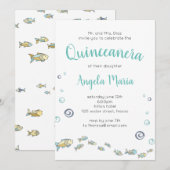 Onder het Zee Nautical Quinceañera Kaart (Voorkant / Achterkant)