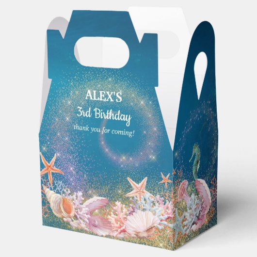Onder het Zee Nautical Seahorse Birthday Party Bedankdoosjes (Geopend)
