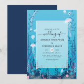 Onder het Zee Nautical Wedding Invitation Kaart (Voorkant / Achterkant)