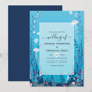 Onder het Zee Nautical Wedding Invitation Kaart