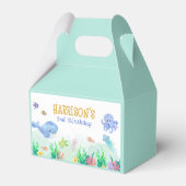 Onder het Zee Nautical Whale Turtle Birthday Bedankdoosjes (Achterkant)