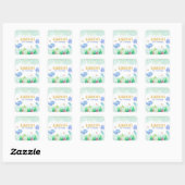 Onder het Zee Nautical Whale Turtle Birthday Vierkante Sticker (Vel)