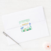 Onder het Zee Nautical Whale Turtle Birthday Vierkante Sticker (Envelop)