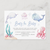 Onder het Zee Nautisch Baby shower Boeken voor Bab Informatiekaartje (Voorkant)