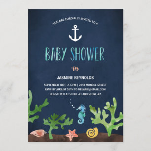 Onder het Zee   Nautisch Baby shower Kaart