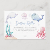 Onder het Zee Nautisch Baby shower Luier Raffle Informatiekaartje (Voorkant)