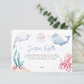 Onder het Zee Nautisch Baby shower Luier Raffle Informatiekaartje (Staand voorkant)