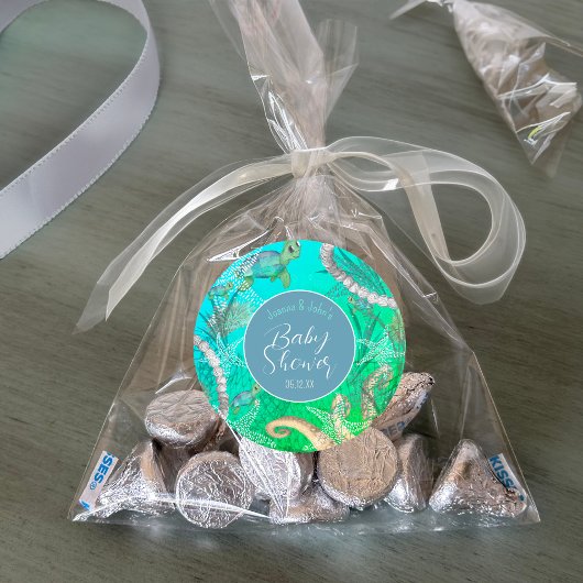 Onder het Zee Nautisch Baby shower Ronde Sticker