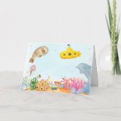 Onder het Zee Nautisch Marien Baby shower Bedankkaart (Achterkant)