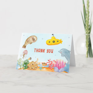 Onder het Zee Nautisch Marien Baby shower Bedankkaart
