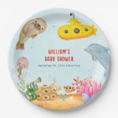 Onder het Zee Nautisch Marien Baby shower Papieren Bordje (Voorkant)