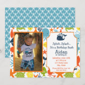 Onder het Zee, Nautisch met foto Verjaardag Kaart (Voorkant / Achterkant)