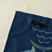 Onder het zee nautische haai zeevissen strandlaken (In situ)